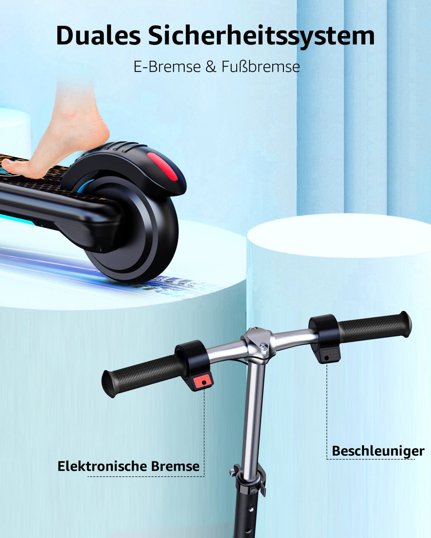 Gyroor H30Max - Rodillo eléctrico para niños de 6 a 12 años
