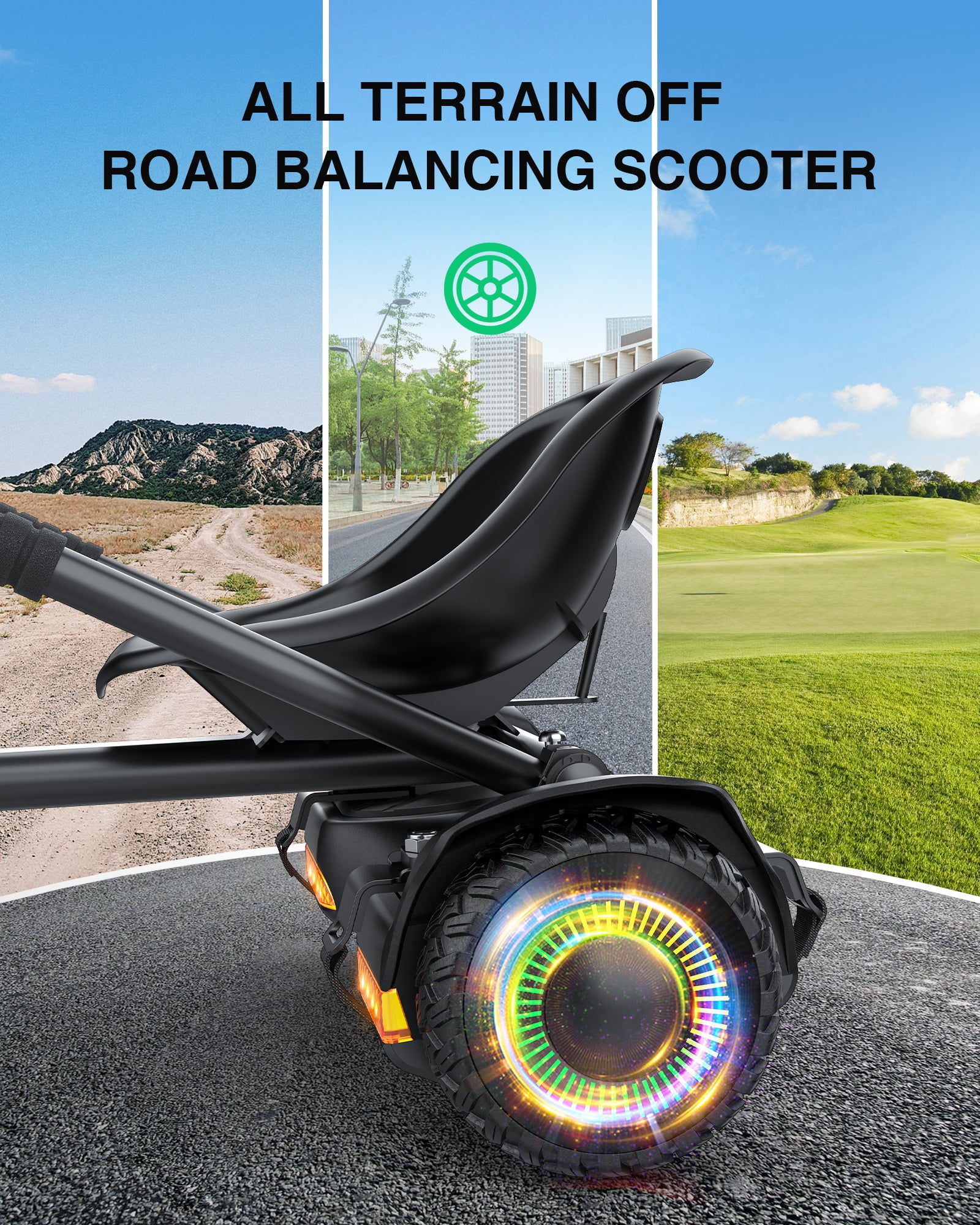 Gyroor Selbstbalancier-Roller 500 W mit verstellbarem K1-Sitzaufsatz