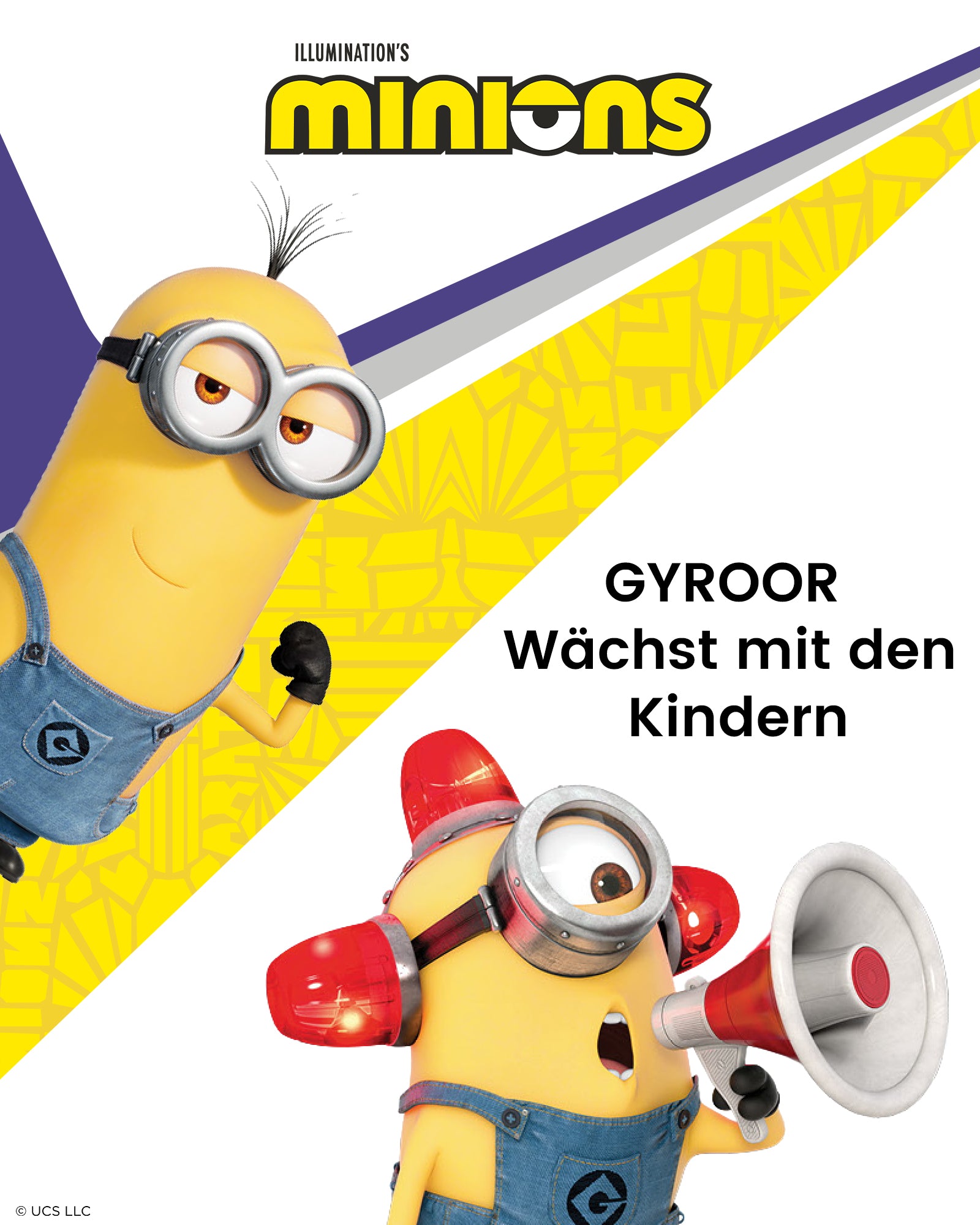 Minions | Gyroor Kinder-Elektroroller mit einstellbarer Höhe und verstellbarem Lenker