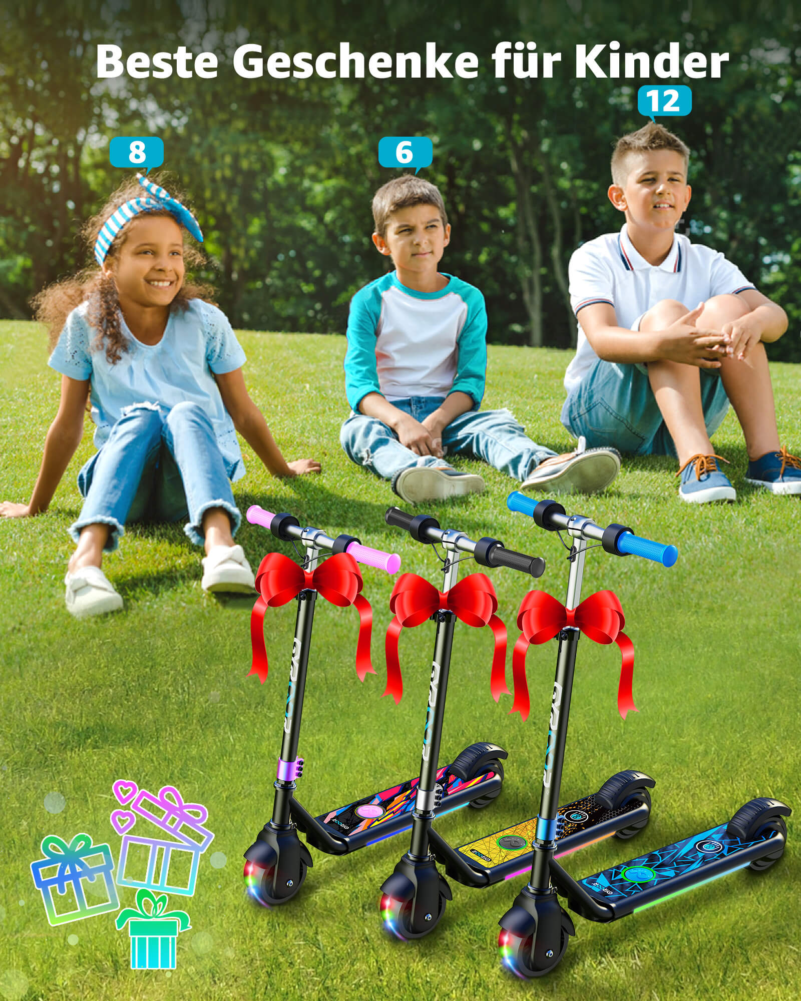 Gyroor H30Max E-Scooter für Kinder und von 6–12 jahrige