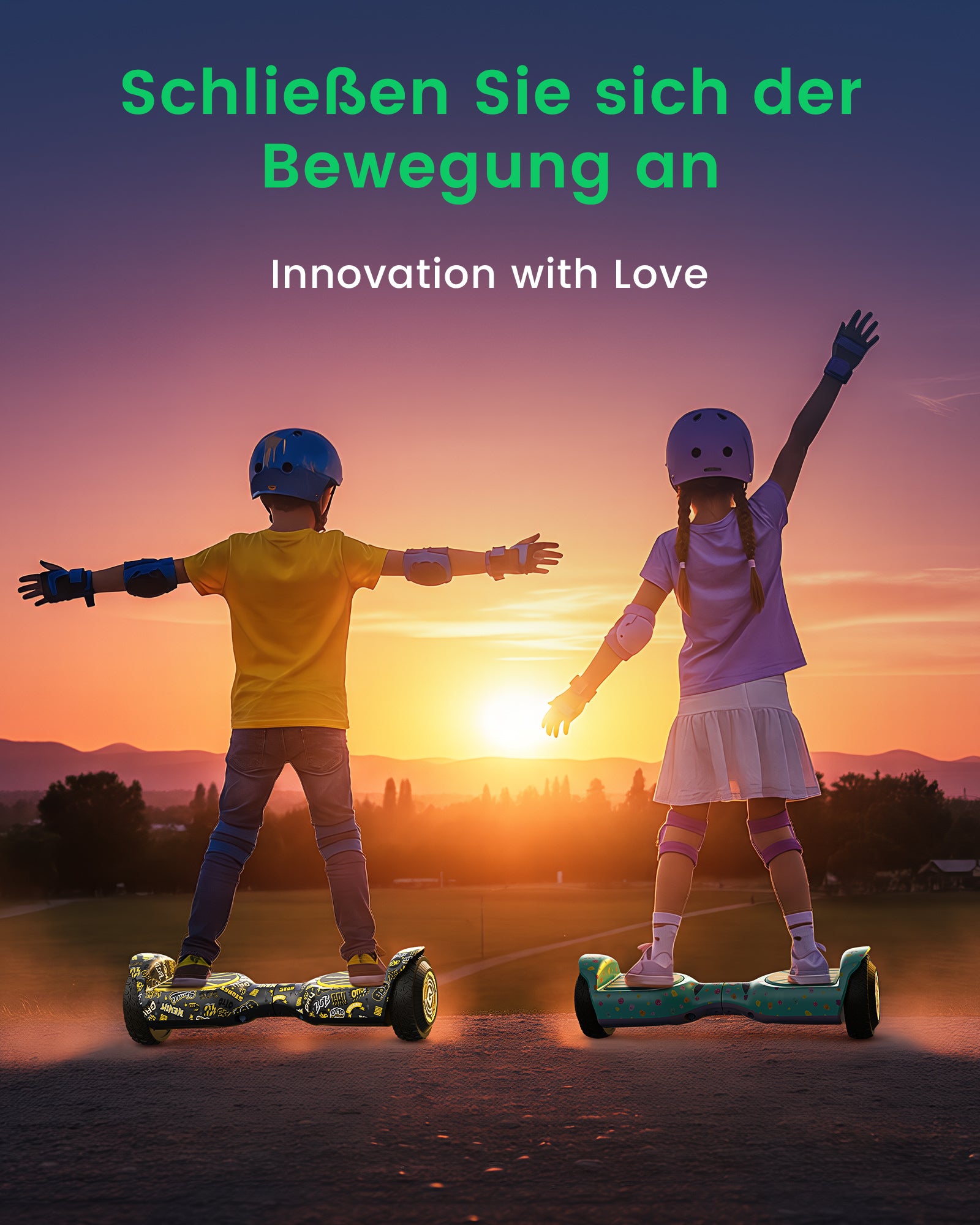 Minions | Gyroor Offroad-Hoverboard 500 W mit LED-Leuchten und Bluetooth für Kinder im Alter von 6 bis 12 Jahren
