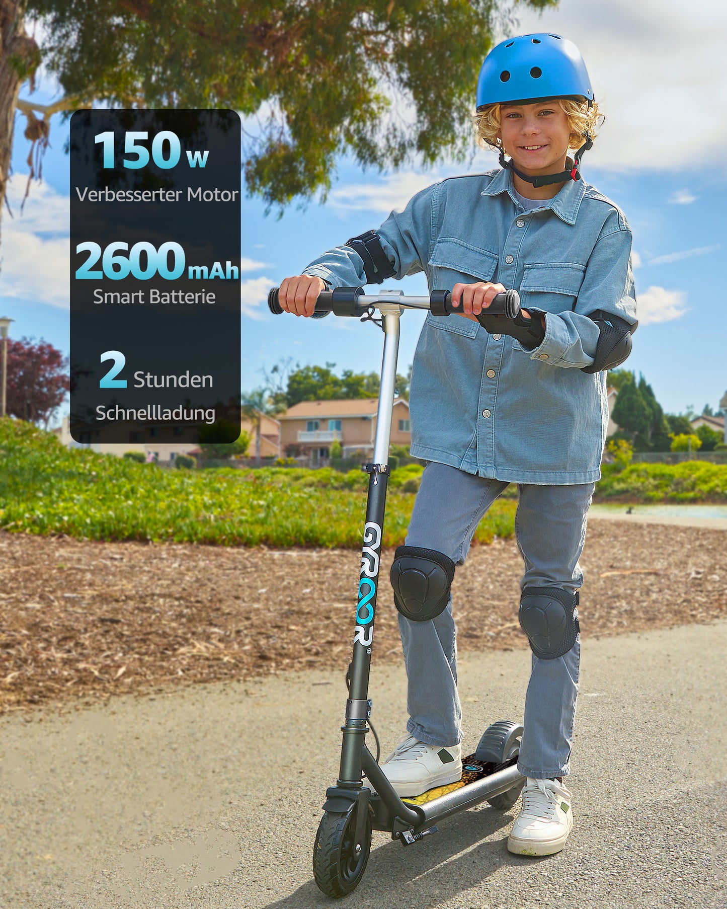 Gyroor H30Max - Rodillo eléctrico para niños de 6 a 12 años