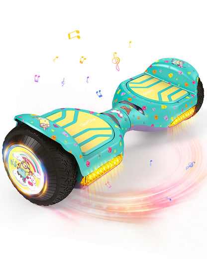Minions | Gyroor Offroad-Hoverboard 500 W mit LED-Leuchten und Bluetooth für Kinder im Alter von 6 bis 12 Jahren