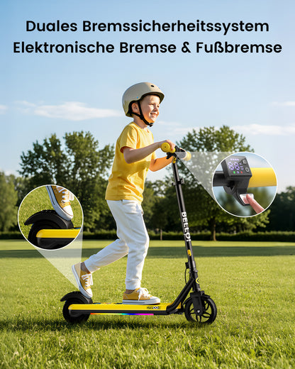 Minions | Gyroor Kinder-Elektroroller 180W mit einstellbarer Höhe und Geschwindigkeit