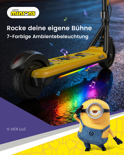 Minions | Gyroor Kinder-Elektroroller 180W mit einstellbarer Höhe und Geschwindigkeit