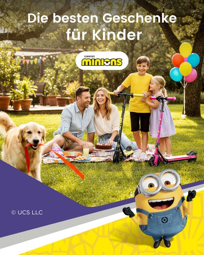 Minions | Gyroor Kinder-Elektroroller 180W mit einstellbarer Höhe und Geschwindigkeit