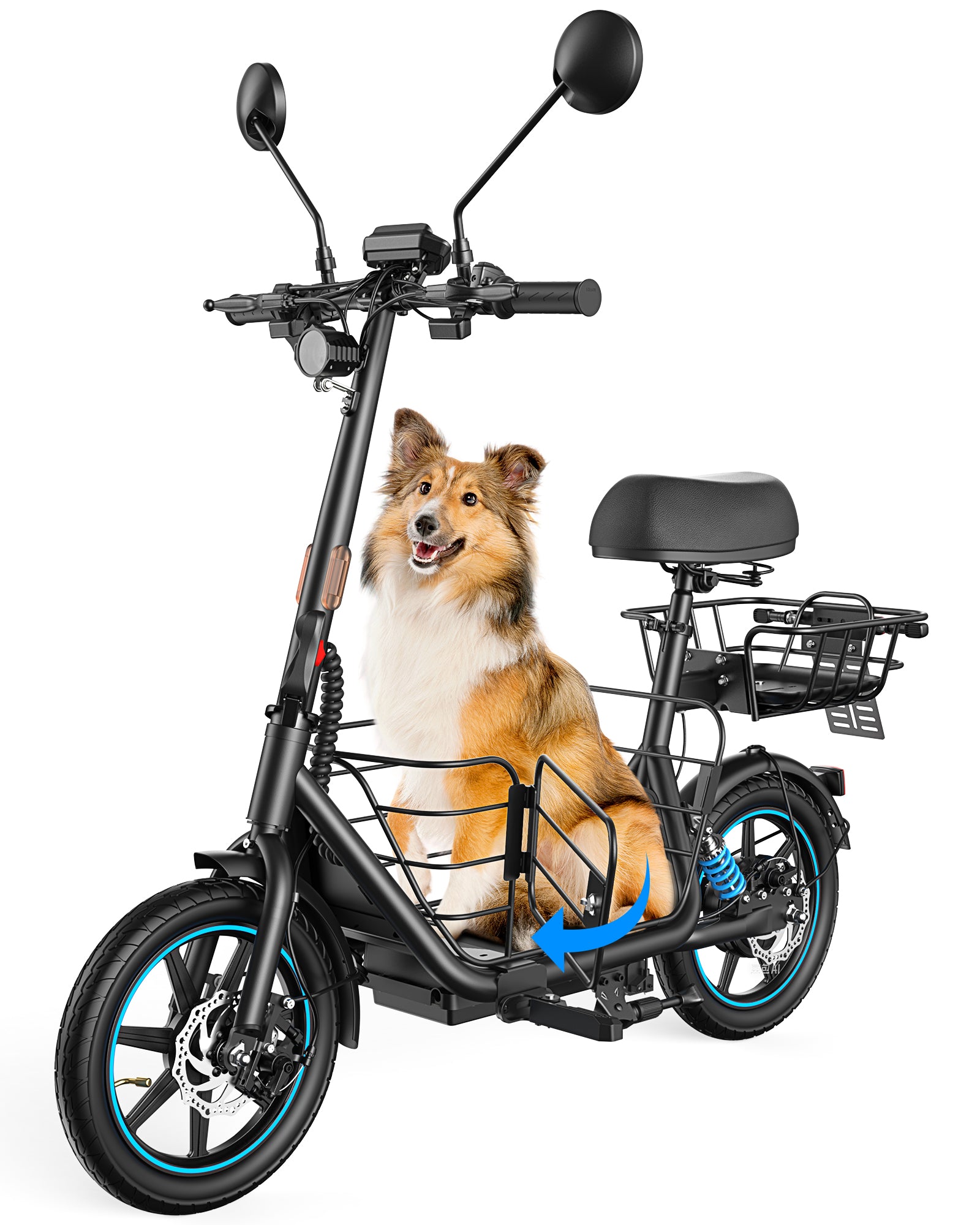 GYROOR C1Plus E-Scooter – abnehmbaren Körben, großzügigem Stauraum für Haustiere & Transport – UL2272-zertifiziert