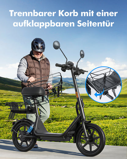 GYROOR C1Plus E-Scooter – abnehmbaren Körben, großzügigem Stauraum für Haustiere & Transport – UL2272-zertifiziert